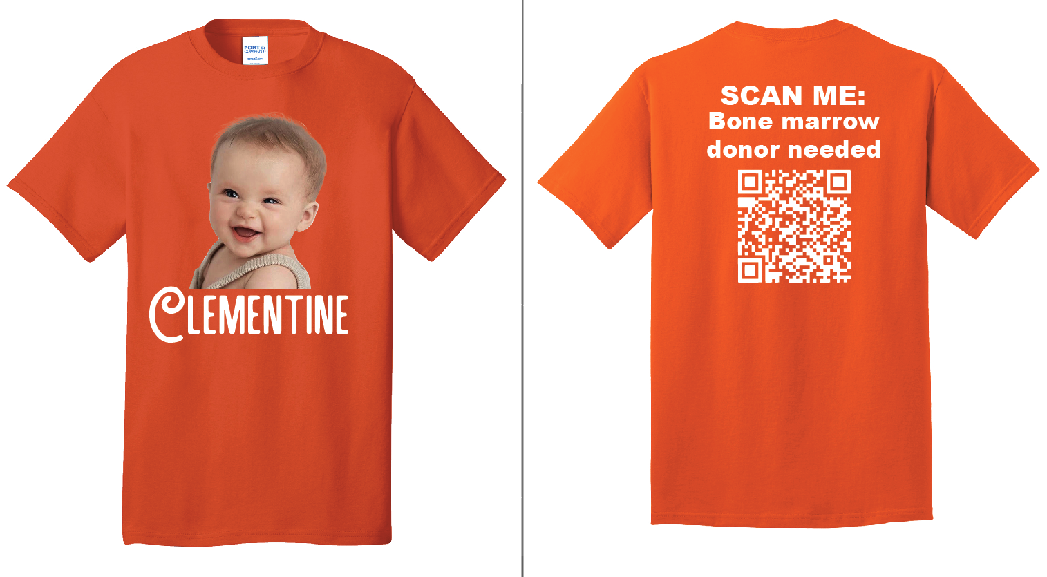 QR code to scan for Clementine's donor website